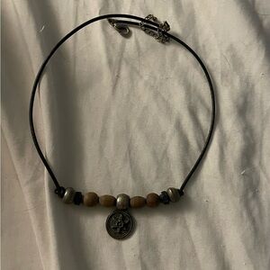 Black and brown Beaded charm Necklace